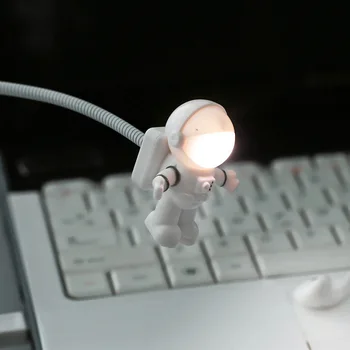 

New Style Cool New Astronaut Spaceman USB LED Adjustable Night Light For Computer PC Lamp Desk Light Pure White
