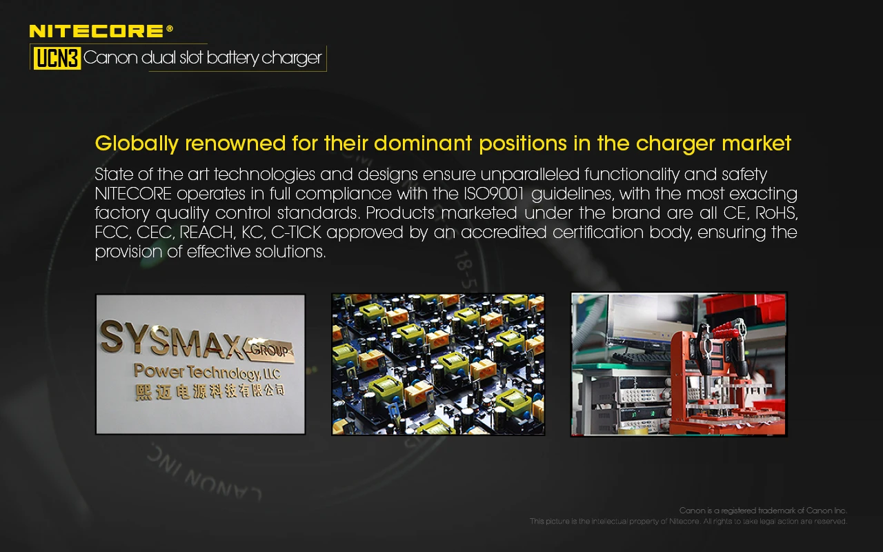 NITECORE UCN3 Camera Battery Charger Digital USB Dual Slot Charger DC 5V 2A for Canon LP-E6N EOS 5DS 6D 7D 90D R5 R6 Ra 60D 70D