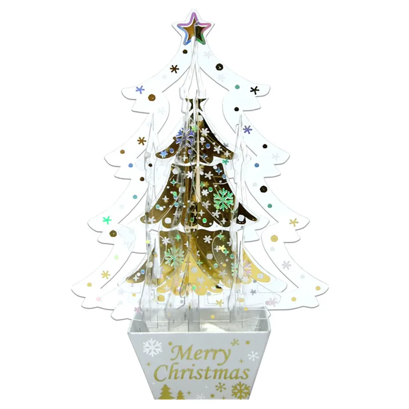 

Three-Dimensional Christmas Greeting Card Crystal Christmas Tree Creative Shape 3D Decorative Decoration Card