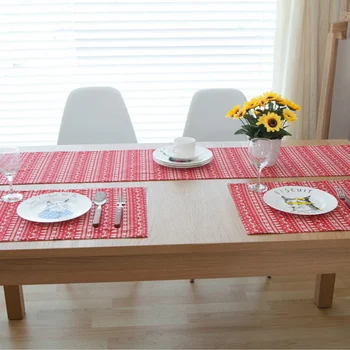 

1PC 180*28cm Christmas Tablecloth Floral Print Cotton Table Runner Mat Elegant Decor Party Supplies Table Runner Covers