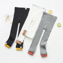 Г. Весенние детские леггинсы красивые штаны для девочек контрастного цвета в Корейском стиле с рисунком гусеницы облегающие Детские натуральные Детокс tui k