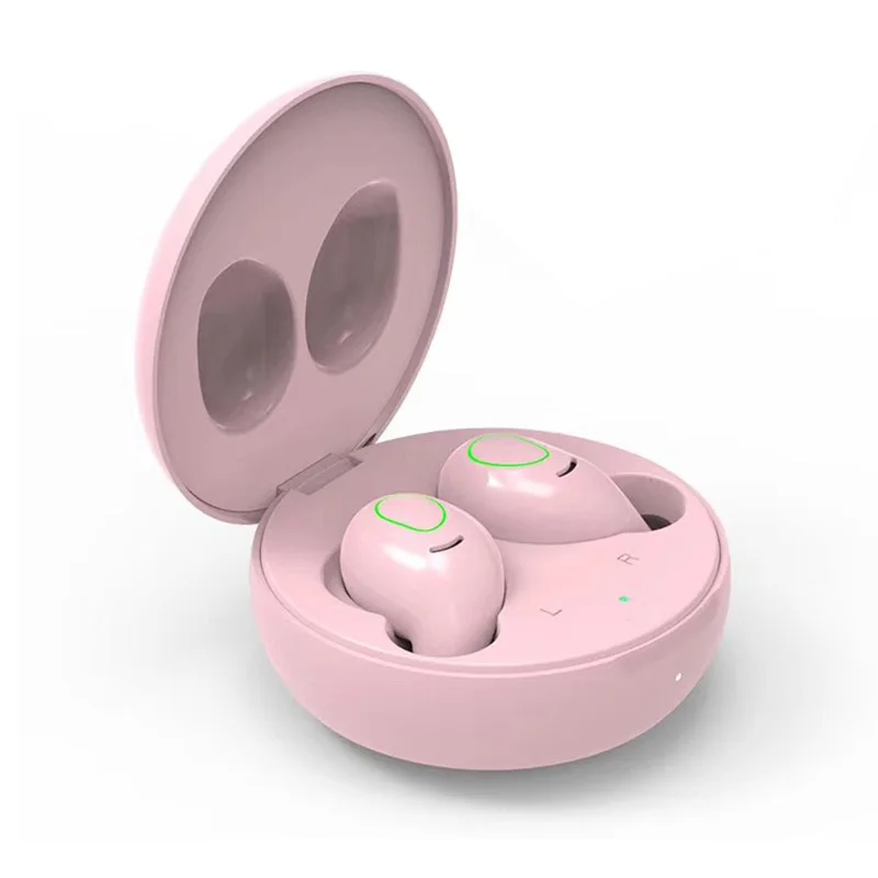 S9 мини Макарон Цвет Беспроводной Bluetooth наушники HiFi стерео Bluetooth гарнитура с QI Беспроводной зарядным устройством - Цвет: Розовый