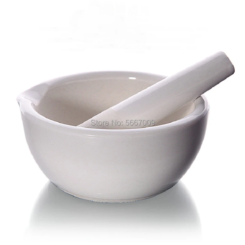 Educational Porcelain Mortar and Pestle Mixing Grinding Bowl Set for Laboratory Supplies 60mm Diameter White Industrial Supplies