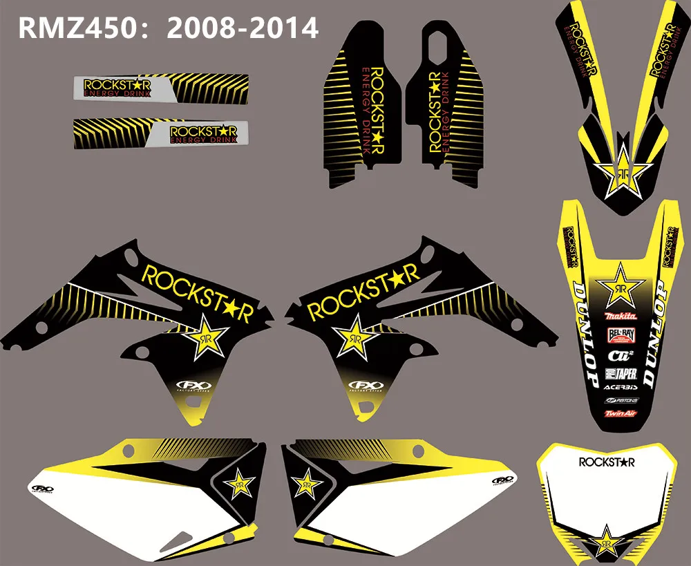 Бесплатные Индивидуальные логотипы номера Графика& Фоны наклейки для SUZUKI RMZ450 РМЗ 450 RM-Z450 2008 2009 2010 2011 2012 2013 - Цвет: as shown