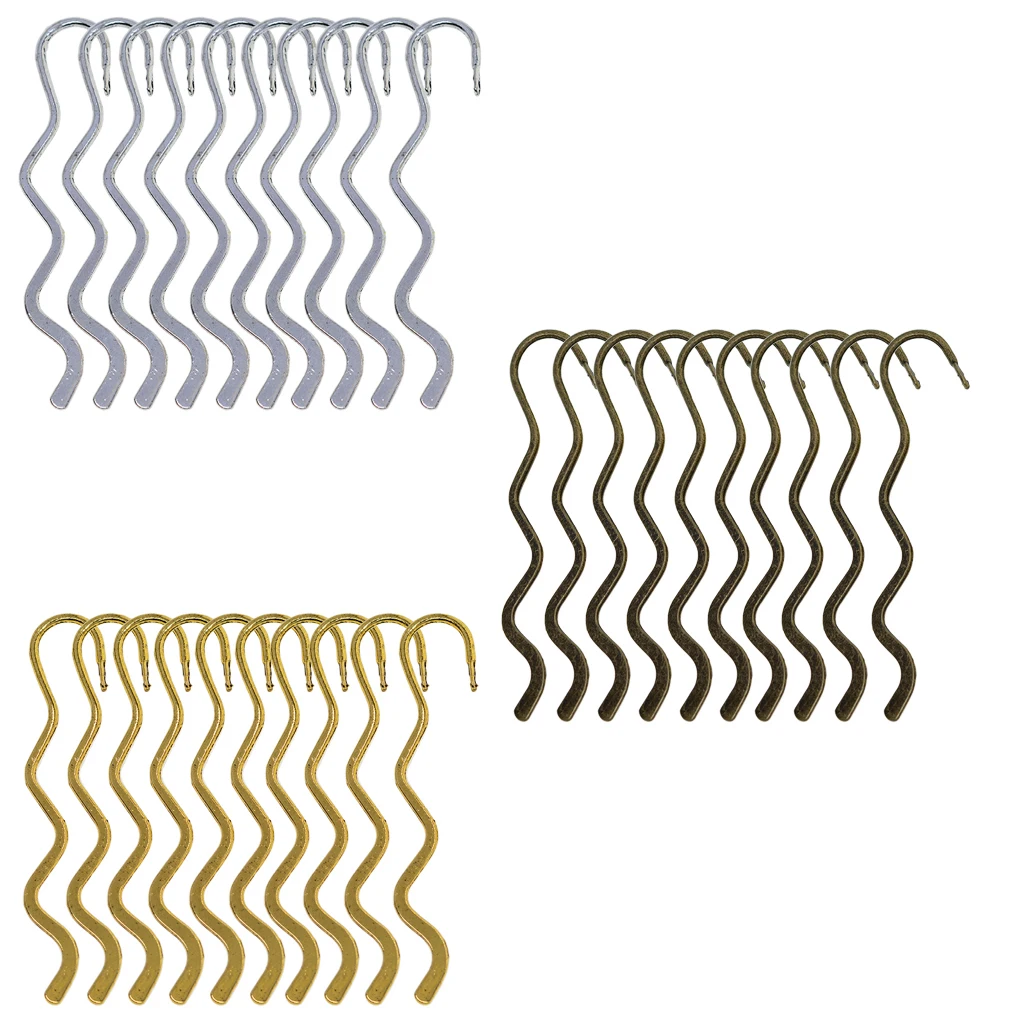 30pcs Vintage Antique Beading Wave Bookmarks With Hoop DIY Making Jewelry Findings Crafts