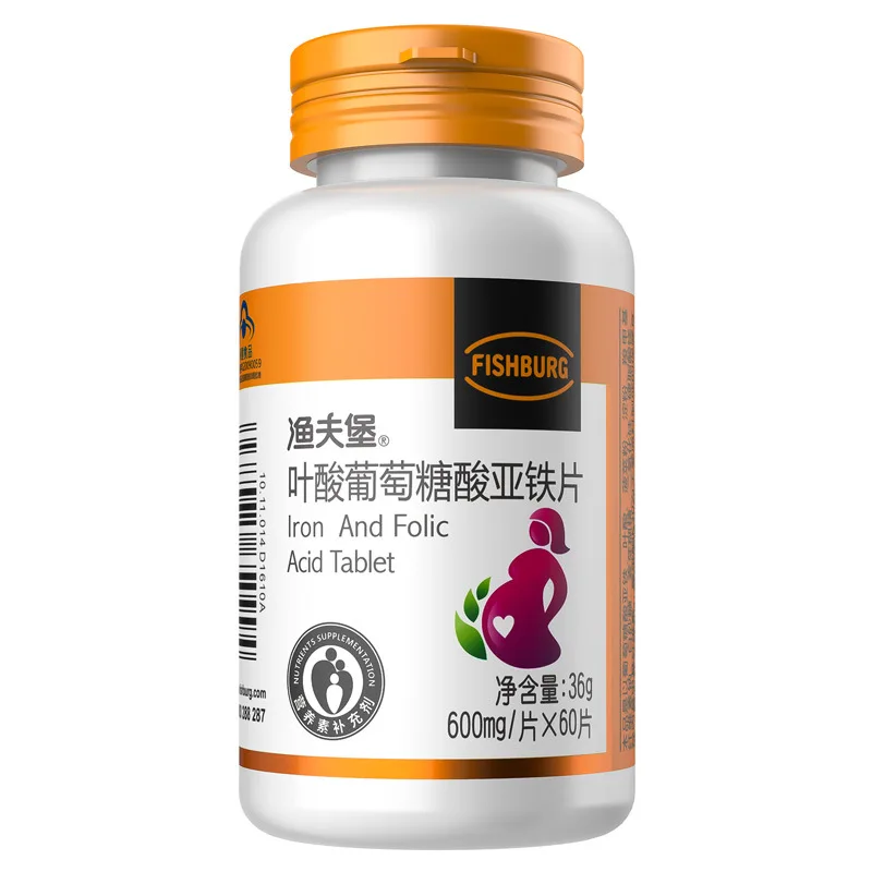 Yufubao Folate глюконат железа гидрат таблетки 600 мг/таблетки * 60 для беременных женщин 24