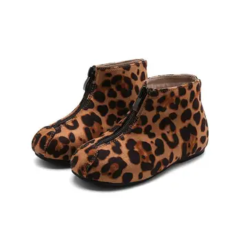 

Winter New Children Boots Boys Ankle Boots Fashion Leopard Suede Leather Baby Toddler Girls Snow Boot Non-slip Kids Casual Shoes