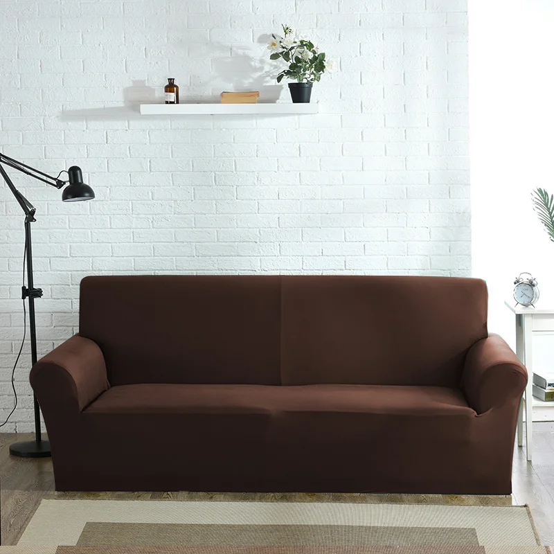 Эластичное покрытие для дивана Гостиная секционный диван Чехол защитный чехол для мебели, для дивана крышка из эластичной ткани на хлопковой основе 1/2/3/4 местный - Цвет: coffee