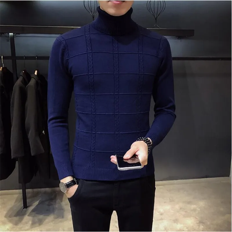 winter new Mens Turtleneck Sweaters S M 