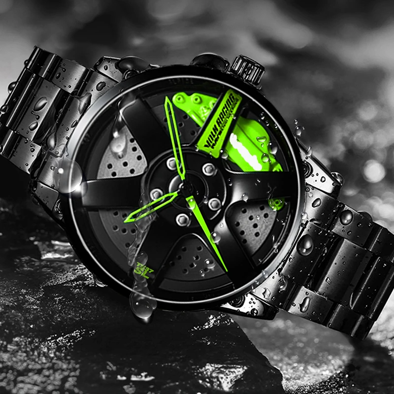 NEKTOM Car Wheel Rim Hub Watch Custom Design Super Car Rim Watches Waterproof Creative Watches For Men Relogio Masculino
