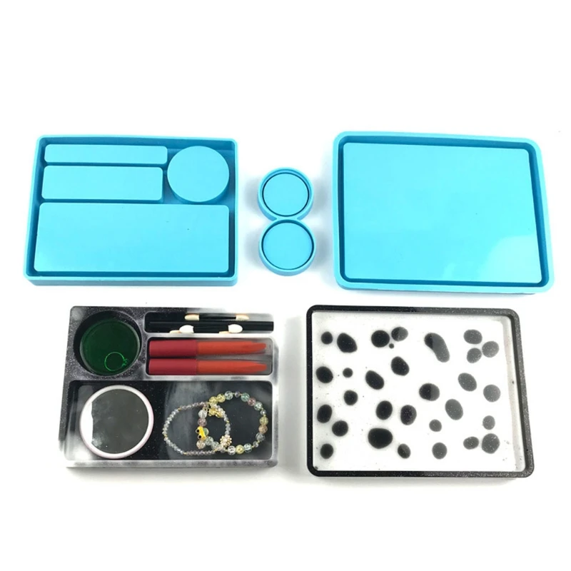 

Makeup Storage Tray Epoxy Resin Mold Serving Board Plate Coaster Silicone Mould DIY Crafts Home Decorations Casting Tools