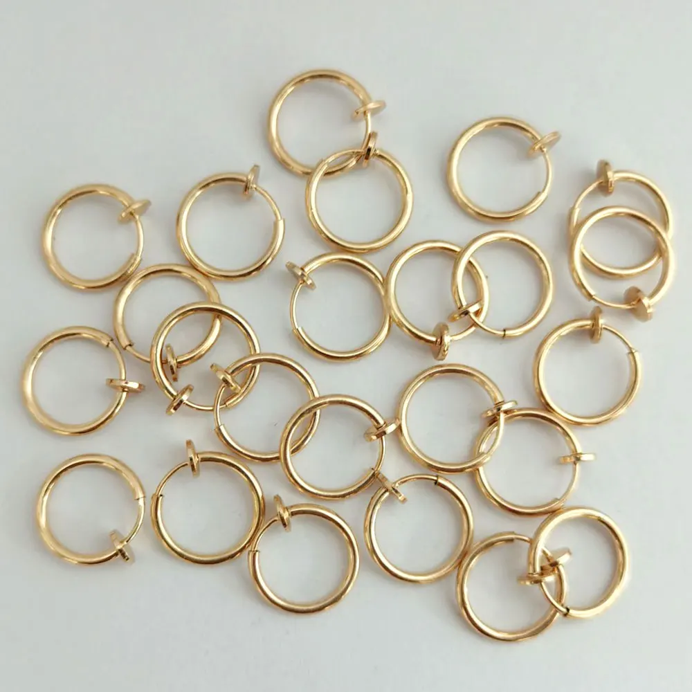 Stainless Steel Retractable Clip On Earrings Non Piercing Fake Hoop Earrings for Women Girls Without Ear Holes Clip Cuffs ear clip earrings,clip earrings,ear clip,hoop earrings,ear accessories