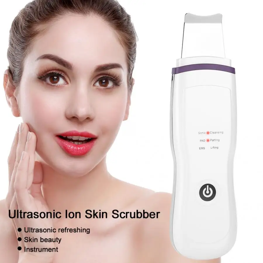 

Ion Skin Scrubber Ultrasonic Deep Cleaning Patting Lifting Nourishing Face Skin Cleaner Blackhead Removal 100-240V USB Charging