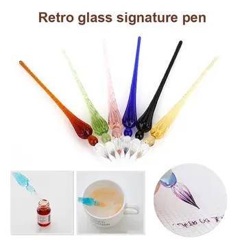 

Glass Pen Simple Classical 18cm Practice Desktop Glass Signature Pen Crafts Supplies Crystal Dip Pen