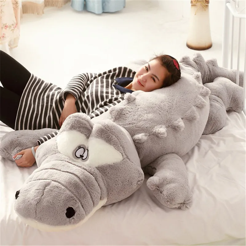 New Huggable Soft Big Size Crocodile Lying Section Plush Pillow Mat