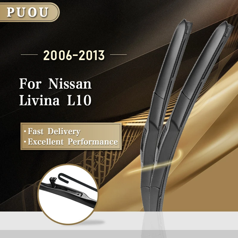 Гибридные щетки стеклоочистителя PUOU для Nissan Livina L10 24 и 14 дюймов подходят к крючкам