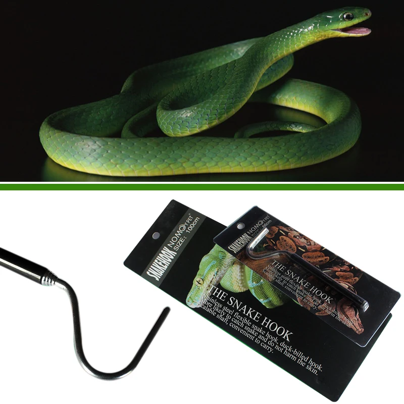 Catching Tools Tool Long Handle Stainless Steel Tongs Snake Hook Black for for 1 Pcs Catch Snakes Protective Catcher Reptile