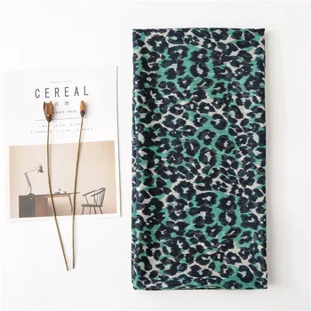 

KYQIAO vintage hijab scarf for womens scarfs female autumn spring Japanese style long green print head scarf Snood Muslim Hijab