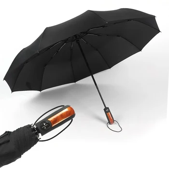 

Automatic Folding Umbrella Rain Women Men Umbrella Large Windproof Travel Parasol Car Wooden Umbrellas Male Paraguas