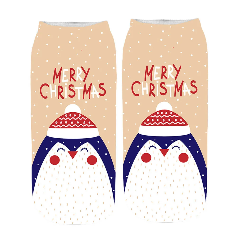 Модные зимние носки женские удобные модные унисекс рождественские Веселая 3D-печать повседневные носки милые укороченные носки Y806