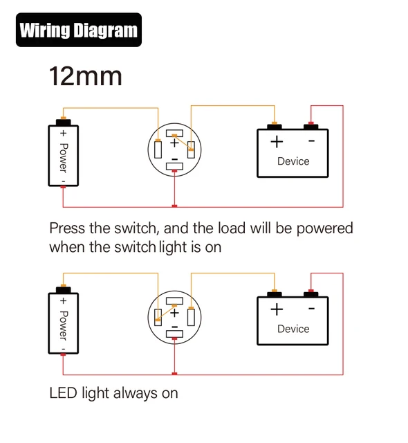 Elixir - 3Pcs Premium 12V / 24V 5A Interrupteur à Bouton-Poussoir Momentané,  Commutateur Bouton-Poussoir 16mm, Bleu LED Interrupteur Etanche IP67 avec  Fil de Prise de Courant - Interrupteurs et prises étanches 