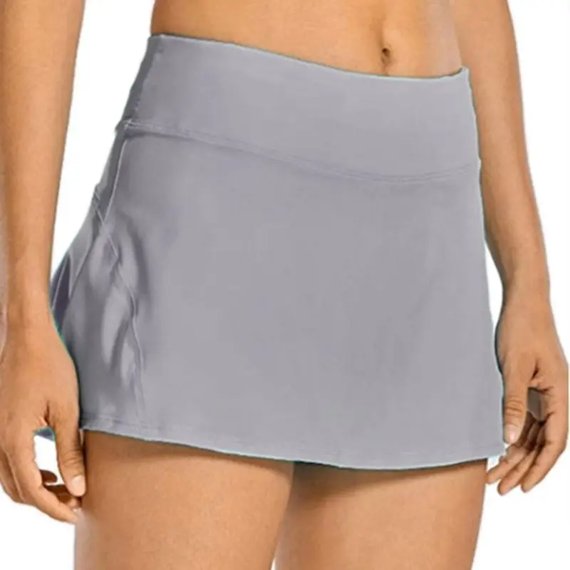 Women Plus Size 2-In-1 Tennis Skorts Quick-Dry Athletic Sports Running Pleated Shorts Skirts Golf Mid Waist With Pockets