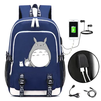 

Anime school bag Tonari no Totoro usb laptop backpack for girls boys teenagers children's cool travel mochila