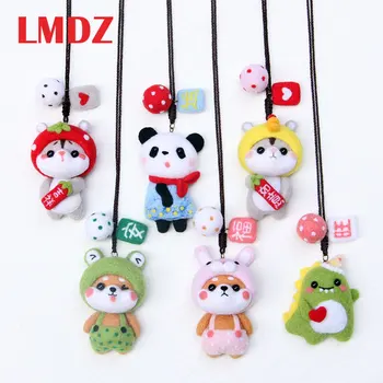 

LMDZ 1Pcs Women DIY Cute Animal Panda Dog Toy Doll Wool Felt Poked Kitting Non-Finished Handcarft Wool Felting Material