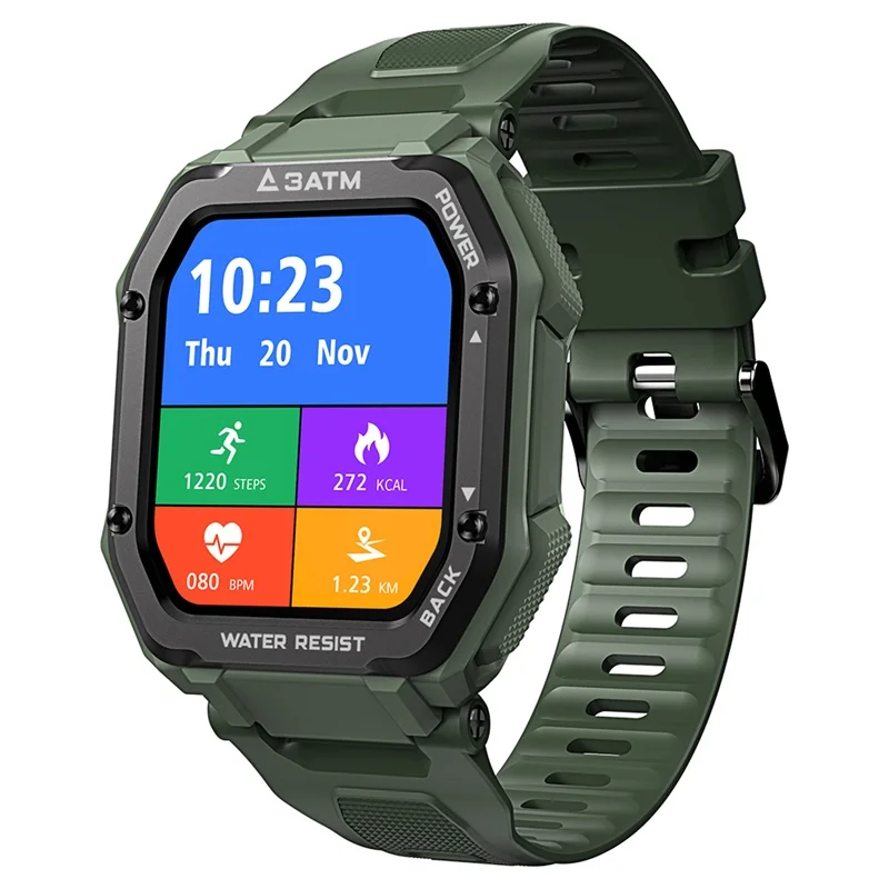 2021 New Smartwatch Rugged Watch For Men Outdoor Sports Waterproof Fitness Tracker Blood Pressure Monitor Smart Watch