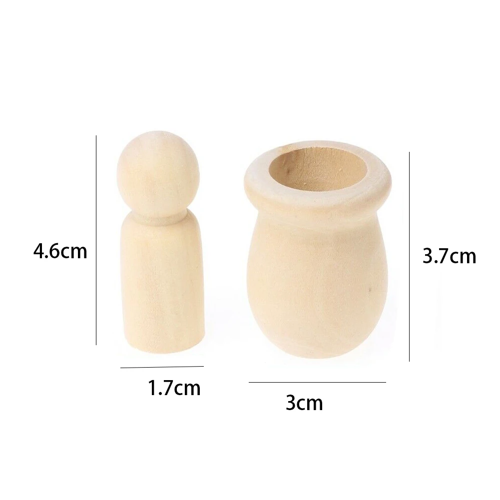 10pcs Nesting Craft Gift Wedding Manual Home Decor DIY Painting Party Wooden Doll Peg Kids Toys Lovely Festival Desktop