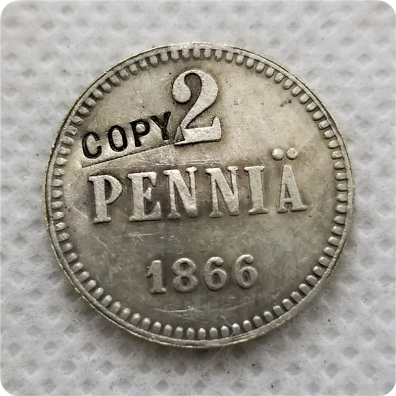1866 FINLAND 2 PENNI COPY commemorative coins-replica coins medal collectibles | Дом и сад
