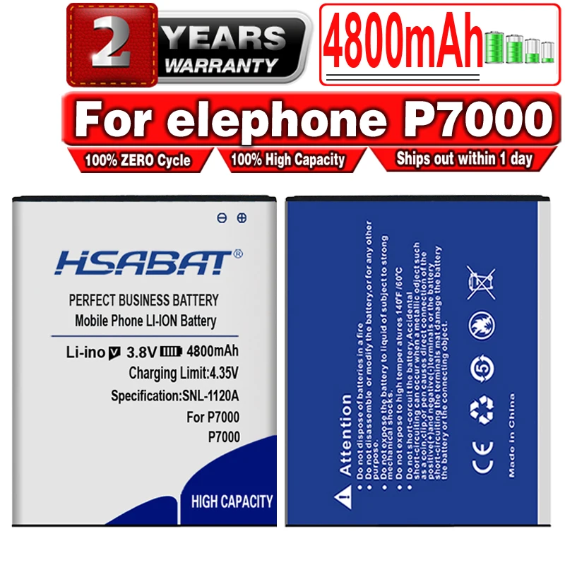 HSABAT Бесплатная доставка Высокая емкость 4800mAh батарея для Elephone P7000 мобильный