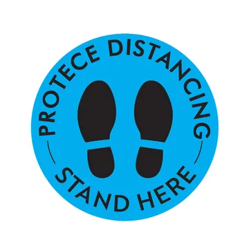 

Adhesive Round Public Area Anti Slip Store Safety Decals Social Distancing Floor Sign Stand Here 6ft Removable Waterproof Cue
