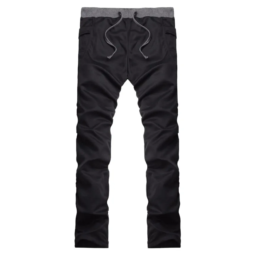 Black KLV брюки мужские осенние модные брюки для бега спортивные брюки мужские тренировочные штаны с карманами брюки с эластичным поясом брюки размера плюс - Цвет: Black