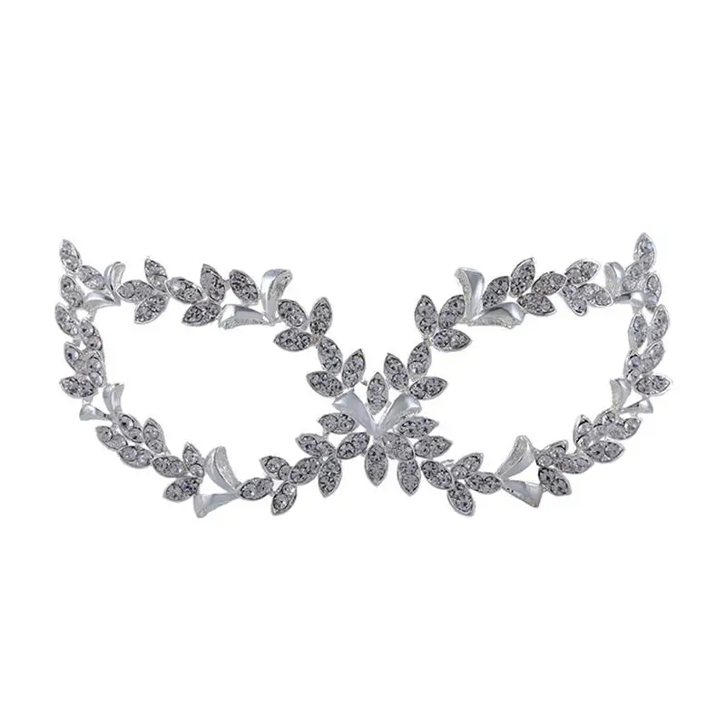 

Rhinestone Clear Crystal Masquerade Mask Silver Plated Adjustable Shining Party Jewelry Accessories