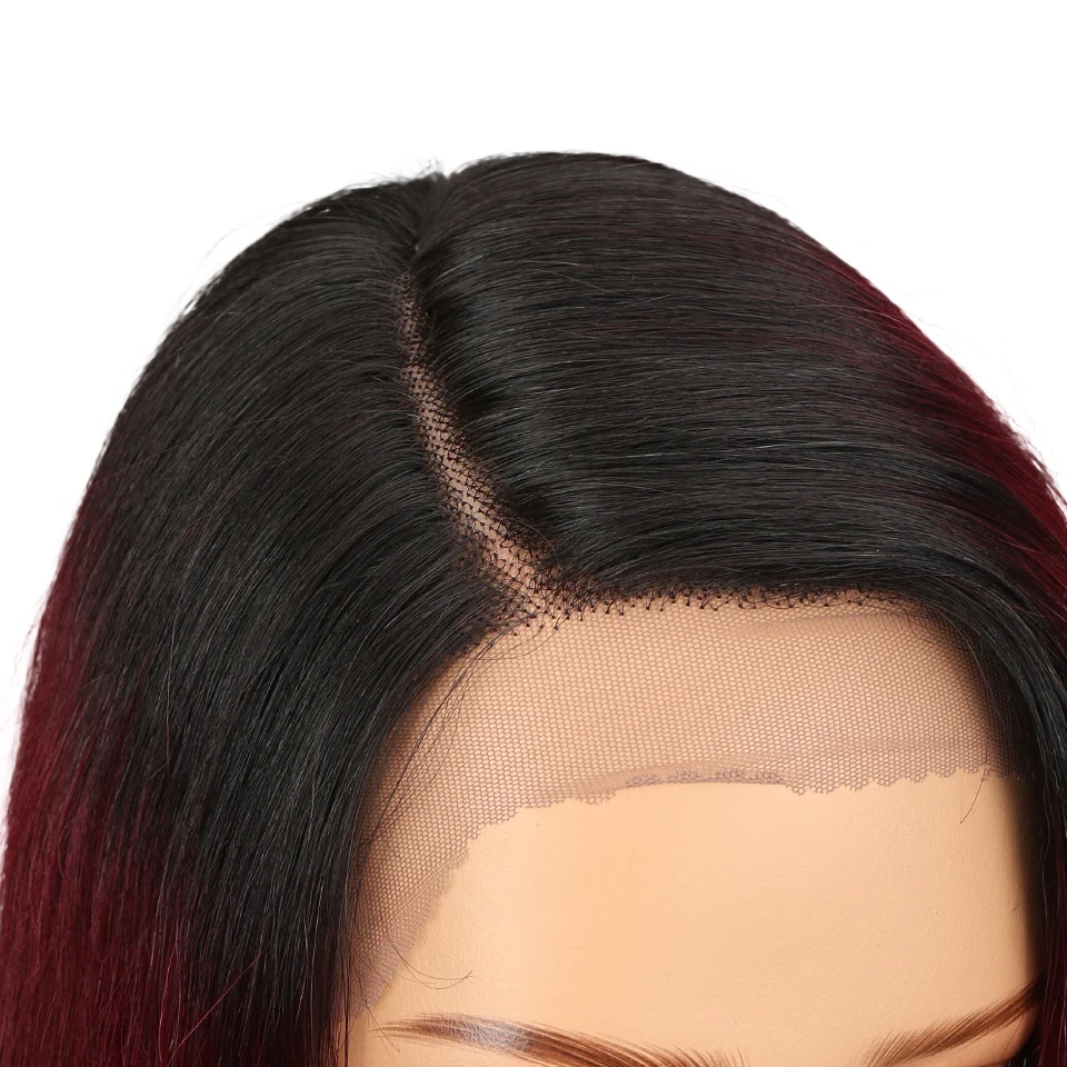 Rebecca Right Side Part Ombre Lace Front Human Hair Wigs For Black Women Peruvian Remy Straight Hair Wig 14 Inch Free Shipping