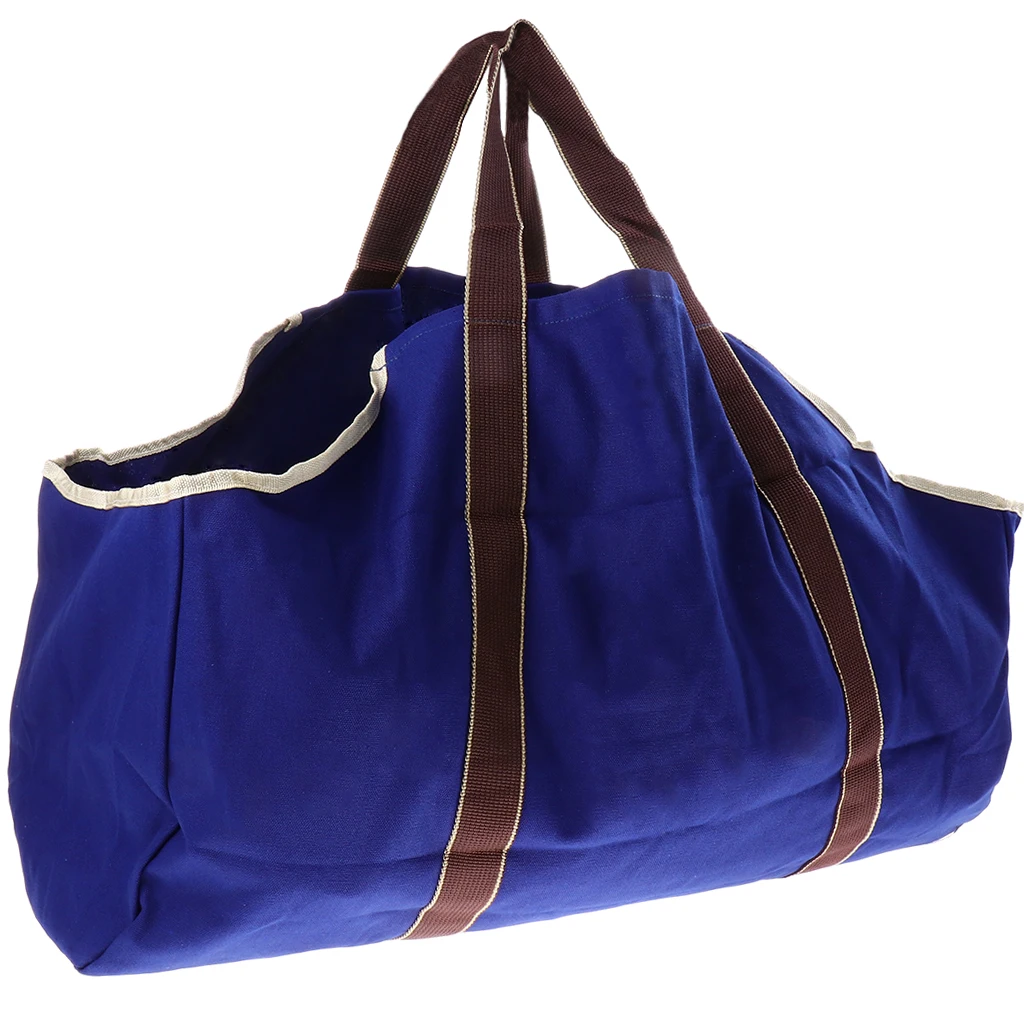 

Portable Fold-up Canvas Log Tote Bag Wood Carrier for Fireplace Open Hearth Camping Heavy Duty