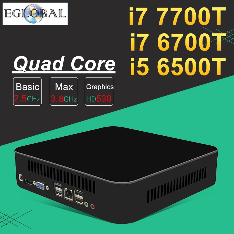 Intel Core i7 7700T 6700T i5 6500T настольный процессор четырехъядерный Мощный мини ПК игровой компьютер Nuc 1* HDMI 1* VGA 5G AC Wifi Bluetooth 4,0