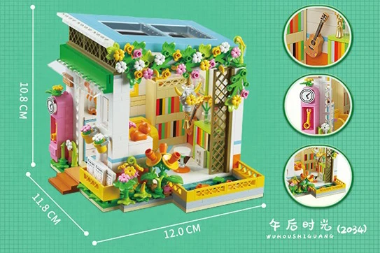 LOZ mini diamond building block city street view Fairytale town bricks Dessert house pastry shop studio florist toy for gift pastry
