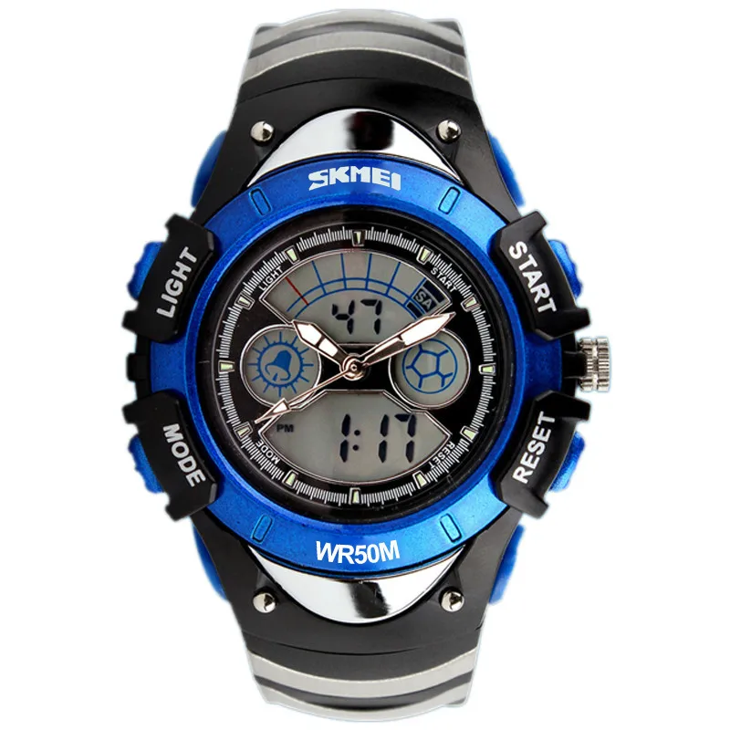 

Skmei Trend Amazon Hot Selling CHILDREN'S Electronic Watch Skmei Waterproof Fashion Double Time Students Sports Watch