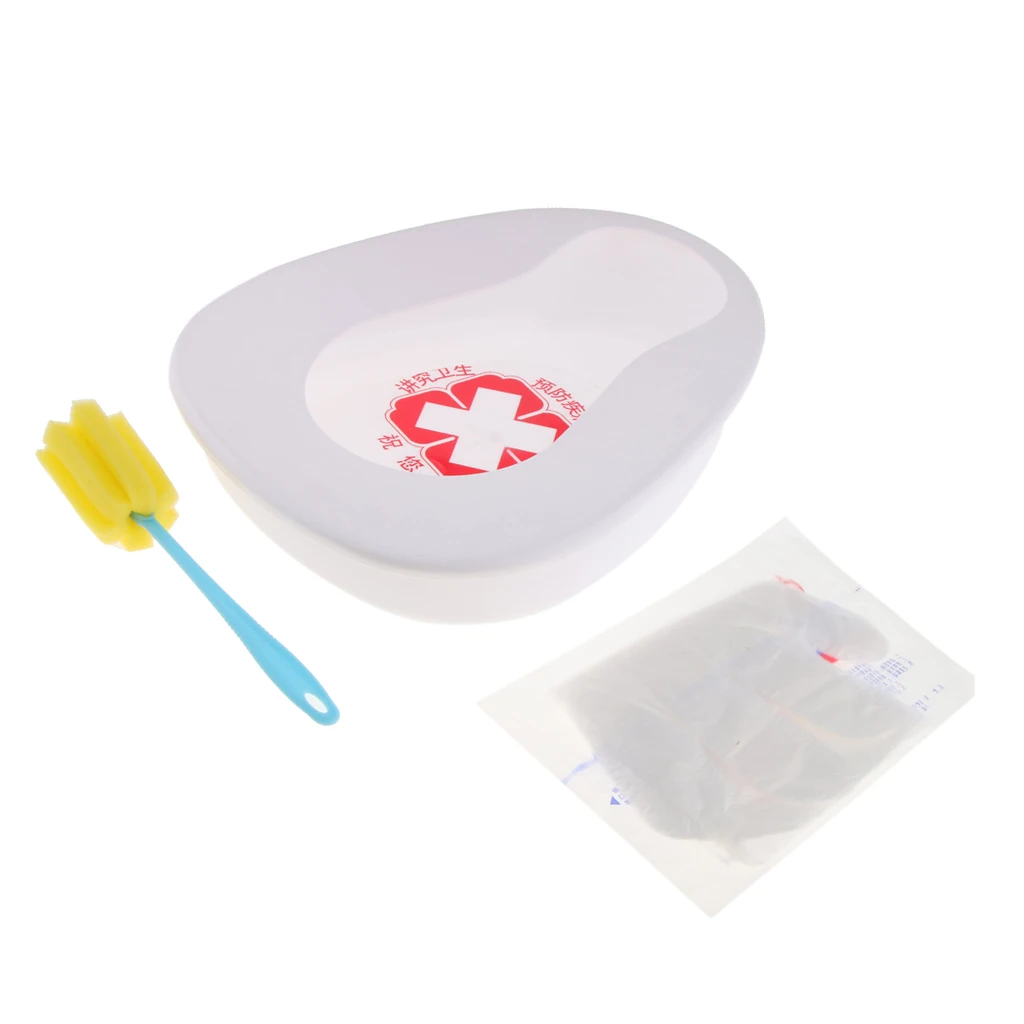 Personal Care Autoclavable PP Bedpan Brush Gloves Set Bed Pan Elderly Women Men Adults Incontinence Aid Tools