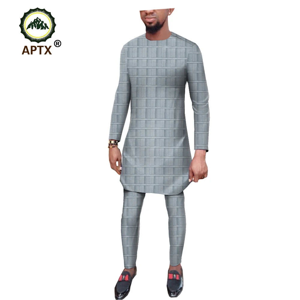 Blog APTX Muslim cotton suit for men jacquard fabric full sleeves  top+ slim pants men's casual suitSaudi Arab Thobe Jubba  T1916007