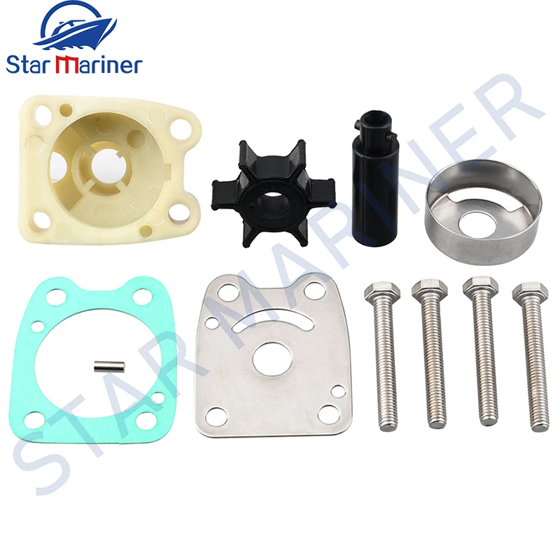 

6E0-W0078 Water Pump Impeller Kit For Yamaha Outboard Motor 2T 4HP 5HP Powertec Seapro 5HP 6E0-W0078-A2 6E0-W0078-00 Boat Engine