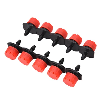 

10PCS Adjustable Dripper Red Micro Drip Irrigation Watering Anti-clogging Emitter Garden Supplies for 1/4 inch Hose