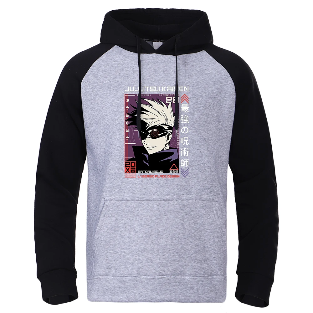 

Jujutsu Kaisen Gojo Satoru Prints High-Quality Outdoor Man Hoodies Fleece Lined Casual Raglan Hoodie Coats Oversize Warm Hoody