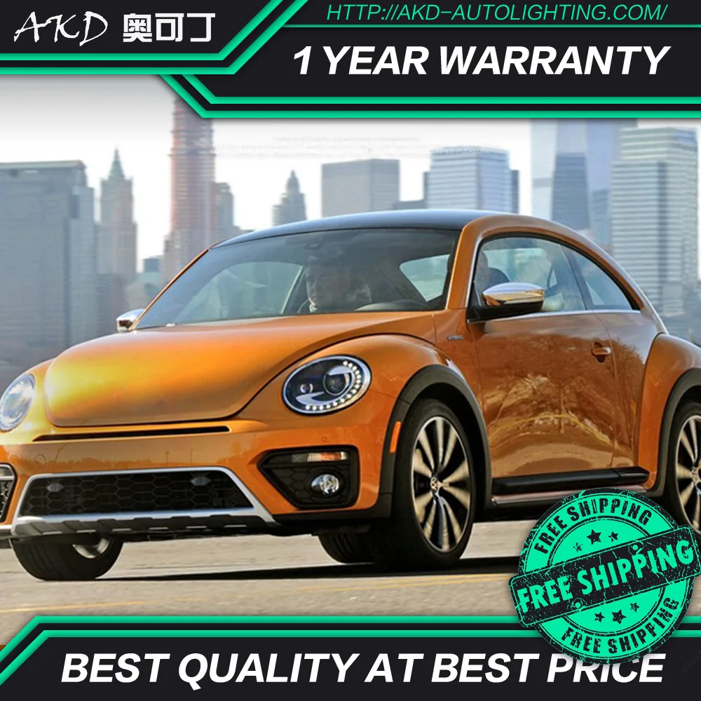 AKD тюнинг автомобильных фар для VW Beetle светодиодные фары DRL ходовые огни Bi Xenon Beam