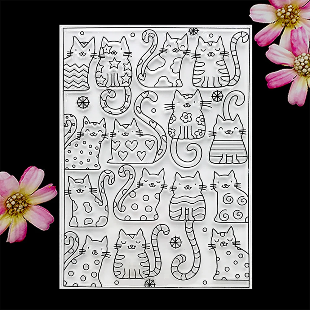 Lychee Life Cat прозрачный силиконовый штамп четкая прозрачная печать DIY Скрапбукинг Фотоальбом украшение