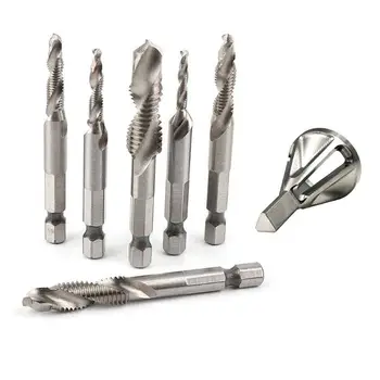 

Deburring External Chamfer Tool Stainless Steel Remove Burr Tools for Drill Bit with 6Pcs Combination Drill Tap Combination Bit