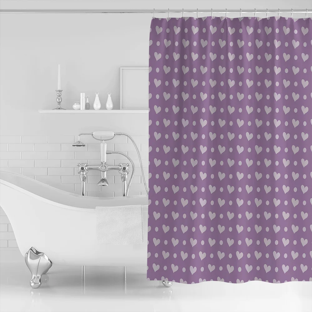 День Святого Валентина тематический Любовь дизайн занавеска для душа фиолетовая Любовь День святого Валентина