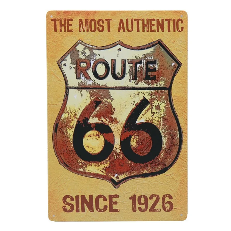 Route 66 металлическая пластина плакат паб вверх бар знаки Искусство Железный кафе-гараж Настенный декор ретро-наклейки винтажный оловянный знак жестяная живопись H17